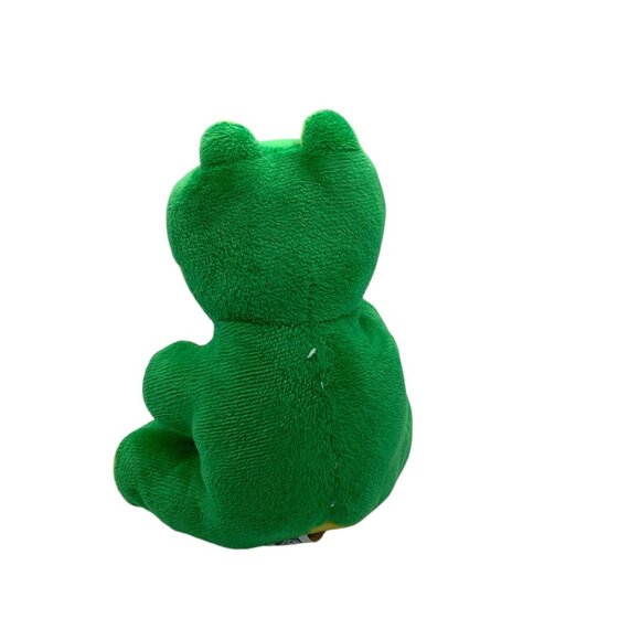 K & K Sales LLC Plush Green & Yellow Frog 10" Stuffed Animal 7.5" - Picture 2 of 5